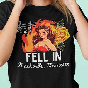Cayó, camiseta de Nashville TN, camiseta de vacaciones de Music City, camisetas de música country,