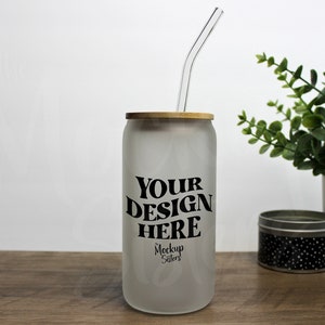 16oz Frosted Glass Can Mockup Libbey Beer Can Mockup Tumbler Glass Can Blank Glass Can Mock Up Iced Coffee Mockup 16oz Soda Glass Can JPEG