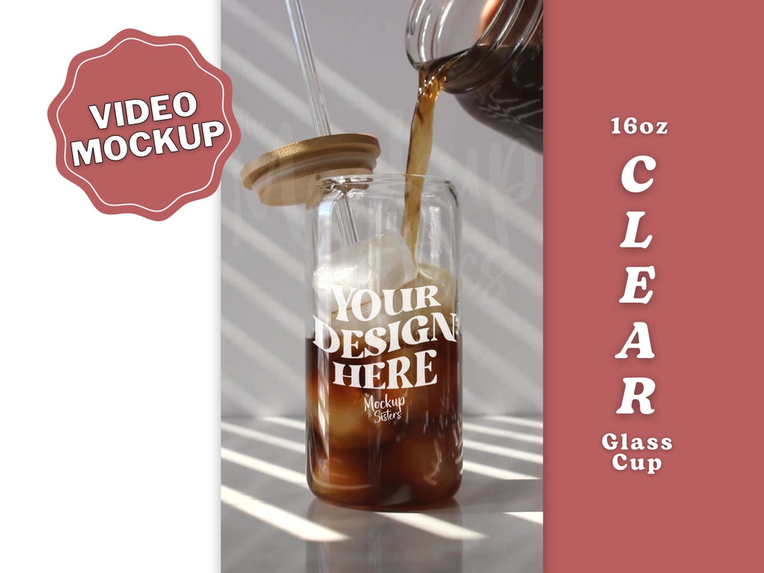 Libbey Glass Video Mockup 16oz Glass Can Mockup Clear Libby Etsy