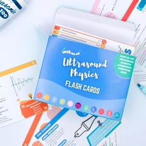 Cartes flash de l'étude SPI sur la physique des ultrasons | Matériel d'étude pour les étudiants en échographie | Cadeau étudiant en échographie