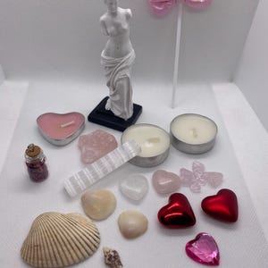 Aphrodite Altar Kit | Shrine for Venus | Divine Feminine | Goddess Work | Witchcraft | Crystals, Candles, Seashells | Greek Roman Mythology