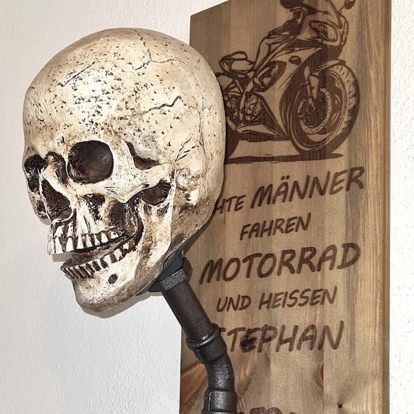 Armadio da motociclista personalizzato, vari design, 5 teste tra cui scegliere, portacasco, scritte laser, armadio da moto, armadio per casco