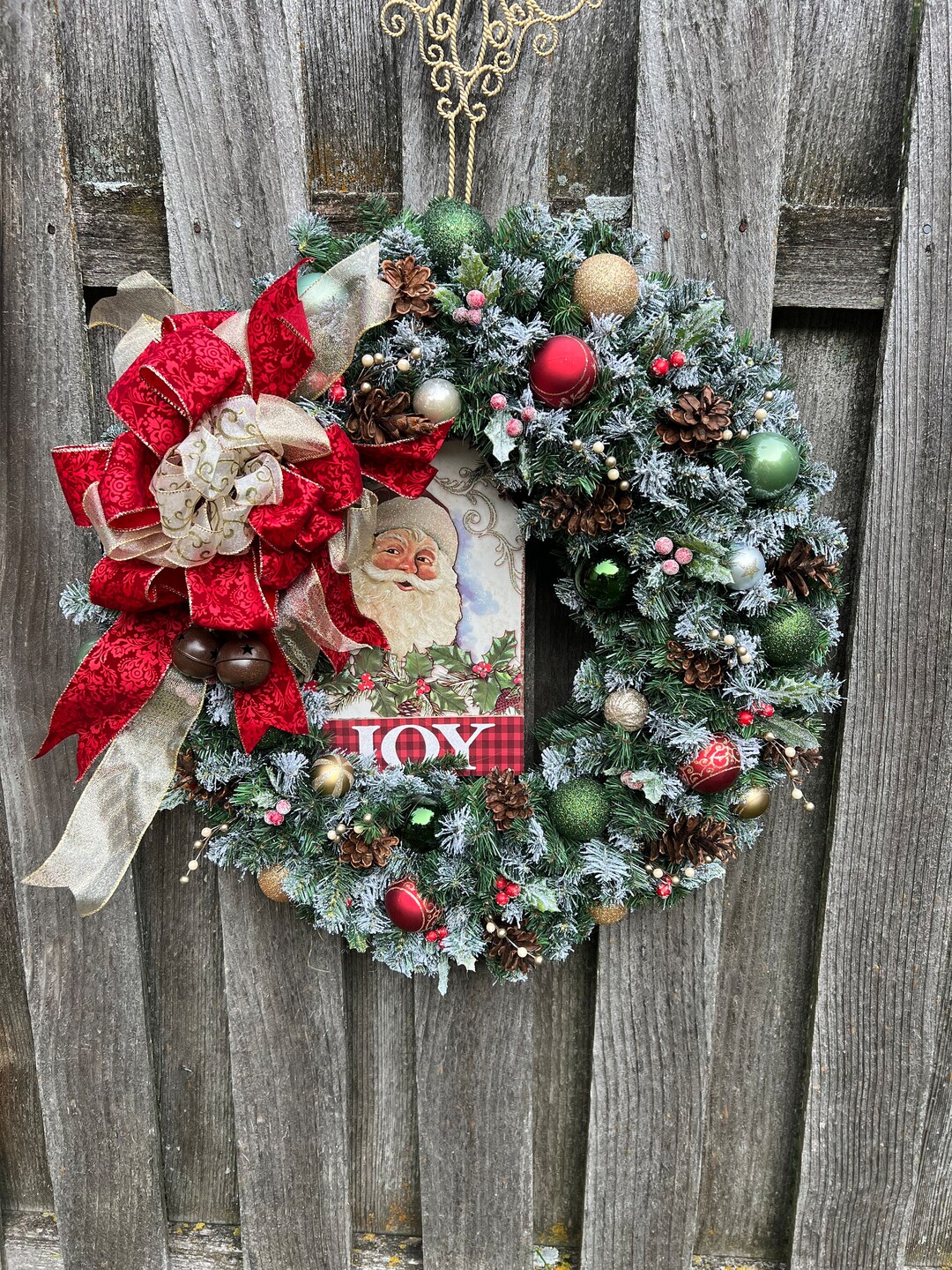 Christmas Santa Front Door Decor Above the Fireplace Wall - Etsy