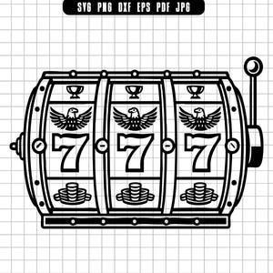 Caça-níqueis SVG, Cassino SVG, Jackpot SVG, 777 SVG, Jogos de Azar SVG, Vegas SVG, Clipart de Caça-Níqueis SVG, Arquivo de Corte de Caça-Níqueis SVG
