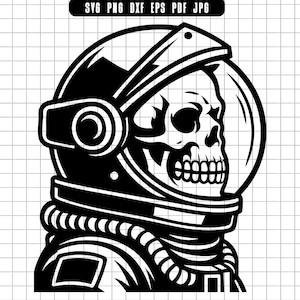 Skeleton Astronaut SVG, Space Skull SVG, Dead Astronaut SVG, Sci-Fi Skull Clipart, Skull Cut File, Svg File, Instant Download