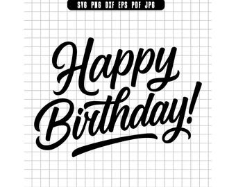 ハッピーバースデーSVG、バースデーテキストSVG、お祝いSVG、パーティーSVG、ワードアートSVG、SVG PNG DXF EPS Pdf Jpg