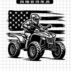 ATV Rider Svg, Quad Bike Svg, Off Road Svg, Four Wheeler Rider Svg, ATV Flag Svg, ATV Clipart Svg