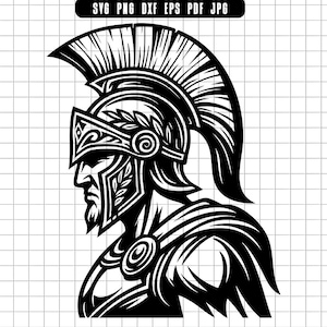Spartan Warrior Svg, Roman Helmet Svg, Gladiator Svg, Spartan Svg Cut File, Warrior Head Svg, Svg Png Dxf Eps Pdf Jpg
