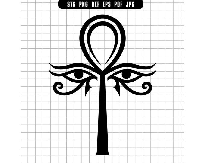 Eye of Horus SVG, Ankh Cross SVG Egyptian Symbol SVG Hieroglyphs Vector ...