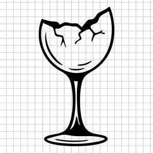 Broken Glass Svg, Cracked Wine Glass Svg, Wine Glass Svg, Glass Break Svg, Drink Svg, Bar Svg, Alcohol Svg, Cut File, Digital File, Clipart