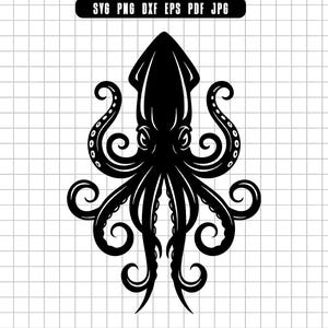 Octopus Svg, Octopus Silhouette Svg, Octopus Tentacles Svg, Sea Animal Cut File, Clipart, Digital File, Instant Download