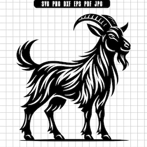 Goat Svg, Farm Animal Svg, Goat Clipart Svg, Billy Goat Svg, Goat Head Svg