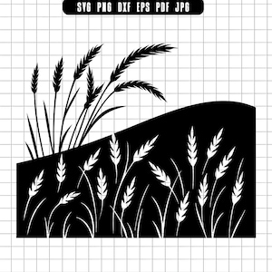 Wheat Svg, Wheat Field Svg, Farm Scene Svg, Agriculture Svg, Grain Svg, Wheat Dxf Png Pdf Eps Jpg Cut File