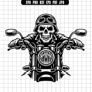 Skeleton Biker Svg, Skull Motorcycle Svg, Biker Svg, Riding Skull Svg, Skull Svg, Biker Cut File, Skeleton Svg, Digital Download