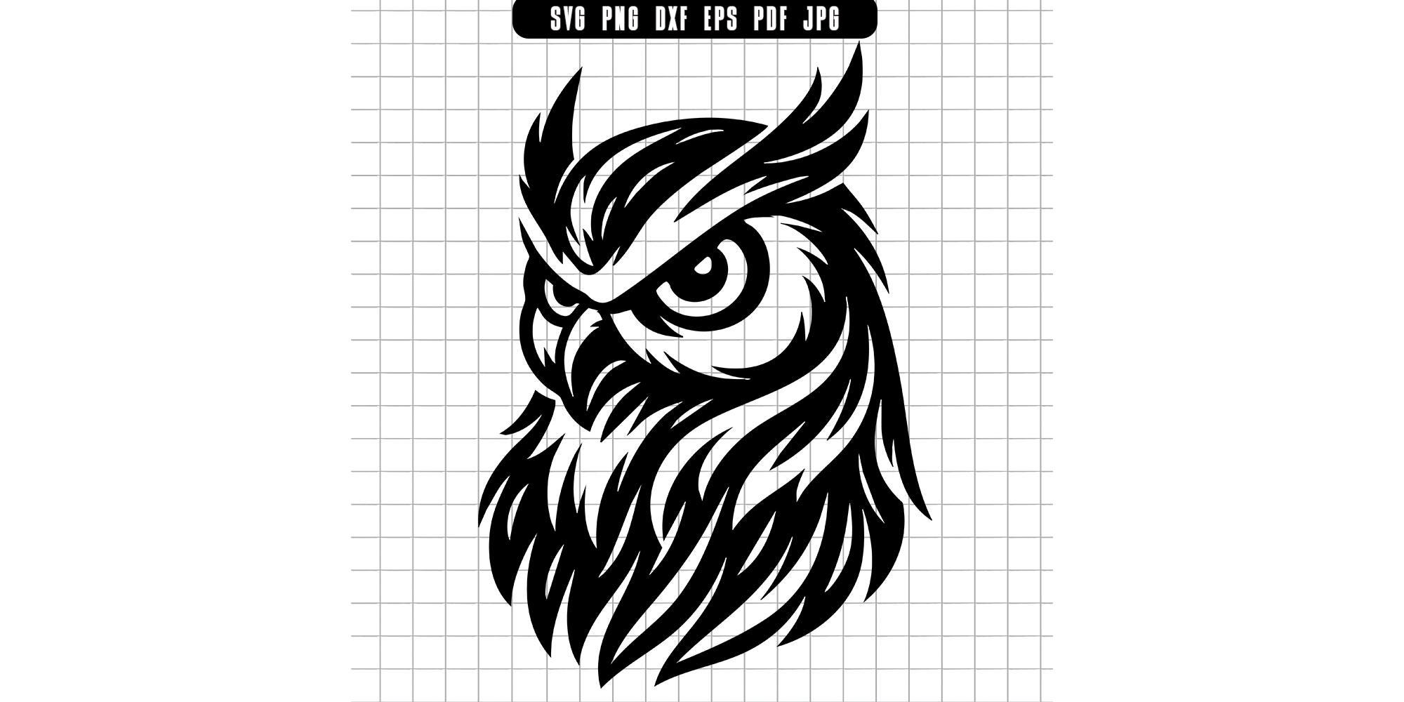 Owl Svg, Owl Head Svg, Angry Owl Svg, Owl Clipart Svg, Bird Svg, Forest Svg, Night Owl Svg