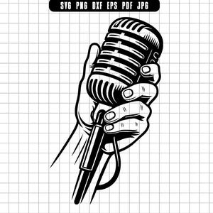 Microphone Svg, Hand Mic Svg, Retro Mic Svg, Microphone Png, Microphone Dxf, Microphone Eps, Microphone Pdf, Microphone Jpg, Cut File