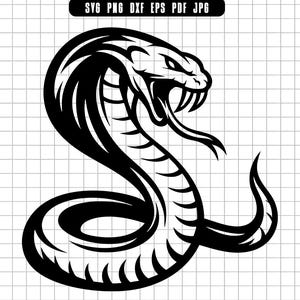 Cobra Svg, Snake Svg, Venomous Snake Svg, Viper Svg Cut File, Snake Tattoo Svg, Aggressive Snake Svg File