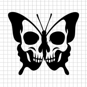 Skull Butterfly Svg, Skull Wings Svg, Gothic Moth Svg, Butterfly Face Svg, Tattoo Skull Svg, Silhouette Svg, Skull Clipart