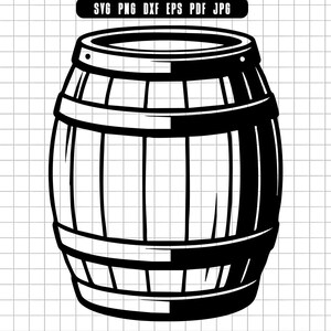 Whiskey Barrel Svg, Wood Barrel Svg, Oak Barrel Svg, Vintage Barrel Svg, Distillery Svg, Barrel Dxf Png Pdf Eps Jpg
