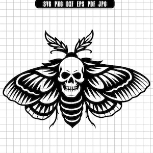 Skull Moth Svg, Death Moth Svg, Skull Insect Svg, Skull Moth Png, Skull Moth Dxf, Skull Moth Eps, Skull Moth Pdf, Skull Moth Jpg, Cut File