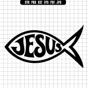 Jesus Fish Svg, Christian Symbol Svg, Faith Svg, Jesus Svg, Religious Svg, Christian Car Decal Svg