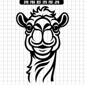 Smiling Cartoon Camel Svg Png Dxf Eps Pdf Jpg For Funny Desert Animal Lover And Middle Eastern Themed Design