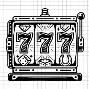 Slot Machine Svg, Casino Svg, Lucky 777 Svg, Slot Clipart, Slot Cut File, Gambling Svg, Digital File, Svg File, Instant Download