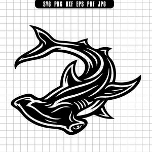 Hammerhead Shark Svg, Hammerhead Shark Clipart Svg, Shark Silhouette Svg, Digital Cut File, Sea Animal Svg, Instant Download
