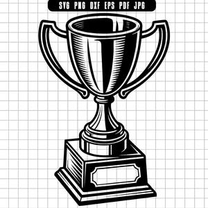 Trophy Svg, Trophy Png, Trophy Dxf, Trophy Cut File, Champion Cup Svg, Victory Svg, Winner Svg, Digital File, Instant Download