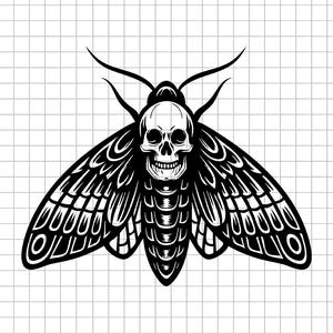 Death Moth Svg, Skull Moth Svg, Moth Tattoo Svg, Gothic Insect Svg, Death Head Moth Svg, Moth Svg, Svg Png Dxf Eps Cut File
