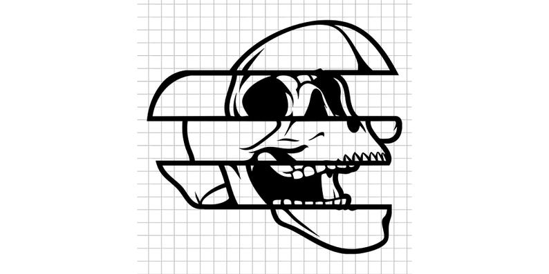 Glitch Skull Svg, Distorted Skull Svg, Glitched Face Svg, Abstract ...