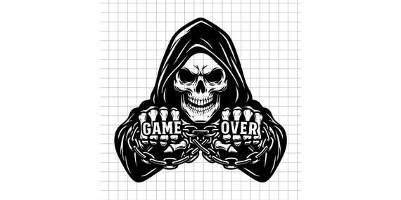 Grim Reaper Svg, Game Over Svg, Skull Hood Svg, Reaper Clipart, Skeleton Svg, Death Svg, Horror Svg, Cut File, Instant Download