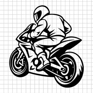 Motorcycle Svg, Racing Bike Svg, Rider Svg, Motorcycle Clipart, Sportbike Cut File, Biker Svg, Svg File, Instant Download