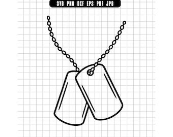 Dog Tag Svg, Military Tag Svg, Soldier Svg, Army Svg, Dog Tag Cut File, Dog Tag Clipart, Svg Png Dxf Eps Pdf Jpg
