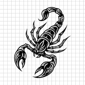 Scorpion Svg, Tribal Scorpion Clipart, Scorpion Tattoo Png, Scorpio Cut File, Insect Svg, Danger Svg, Digital Download