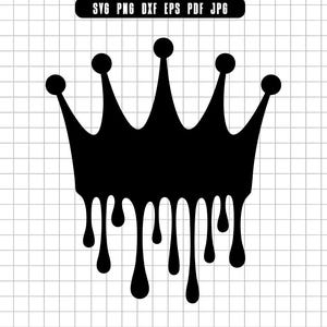 Dripping Crown Svg, Melting Crown Svg, Royal Crown Png, King Crown Cut File, Street Art Crown Clipart, Digital Svg