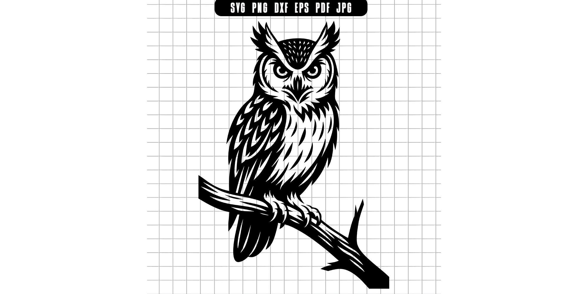 Owl Svg, Owl Dxf, Owl Png, Owl Cut File, Clipart, Digital File, Svg File, Silhouette, Instant Downlo