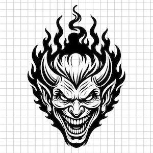 小物 BLACK SIGN x GALCIA DEVIL'S FACE Devil Face SVG Bundle, Devil Face Dxf, Devil Face Png, Devil