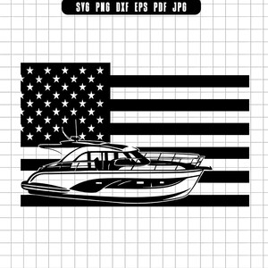 Boat Svg, Yacht Svg, Boat Flag Svg, Speedboat Svg, Boat Silhouette Svg, Boat Clipart Svg, Boat Cut File