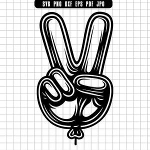 Peace Hand Svg, Victory Hand Svg, Peace Sign Svg, Hand Gesture Svg, Victory Svg, Peace Svg, Hippie Svg, Retro Svg, Hand Svg, Symbol Svg