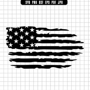 Tattered Flag Svg, Distressed Flag Svg, Grunge American Flag Svg, Usa Svg, Patriotic Svg, Svg Cut File, Clipart, Instant Download