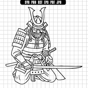 Samurai Warrior Silhouette Svg Png Dxf Eps Pdf Jpg Japan Katana Sword Clipart Cutting File For Cricut And Silhouette