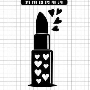 Lipstick Svg, Makeup Svg, Beauty Svg, Heart Svg, Cosmetic Svg, Lipstick Cut File, Lipstick Clipart, Lipstick Silhouette
