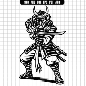 Svg guerrier samouraï, Svg combattant katana, Svg samouraï masqué, guerrier japonais Svg, Svg Png Dxf Eps Pdf Jpg