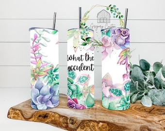 What the Fucculent ADULT Tumbler 20oz  Funny Fuck Tumbler with Straw