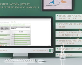 Context Action Result methodology | Excel template | CAR Excel | Job Interview help | Achievements | Skills | Excel tool | CAR methodology