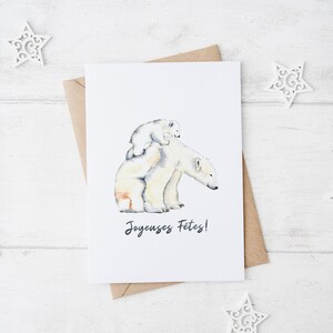 Carte de Noël Ours polaire | Joyeuses Fêtes | Aquarelle | Québec / Christmas Greeting Cards | Watercolor
