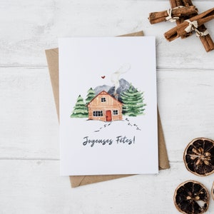 Cottage Christmas Card | Happy Holidays | Watercolor | Quebec / Christmas Greeting Cards | Watercolor