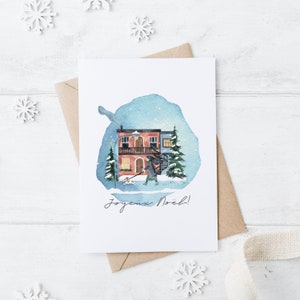 Winter Evening Christmas Card | Merry Christmas | Watercolor | Quebec / Christmas Greeting Cards | Watercolor