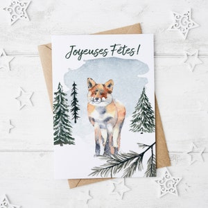 Fox Christmas Card | Happy Holidays | Watercolor | Quebec / Christmas Greeting Cards | Watercolor